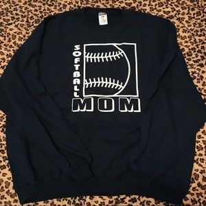 NWOT Softball Mom navy blue sweatshirt